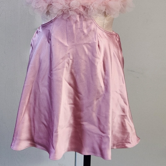 New!For Love And Lemons Pink Floral Trim Slip‎ Dress - Picture 11 of 16